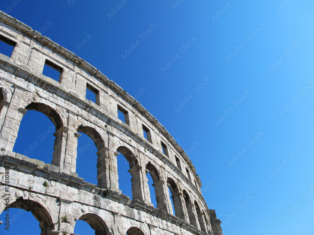 old coliseum in Pula on a summer day in Croatia