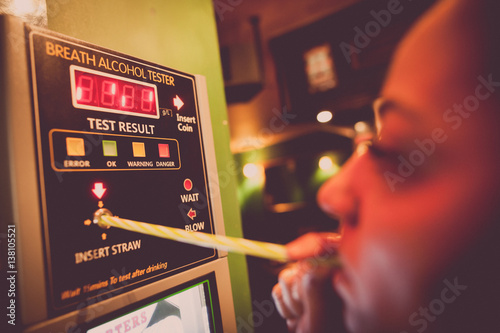 Obraz na plátně Alcohol tester on a wall