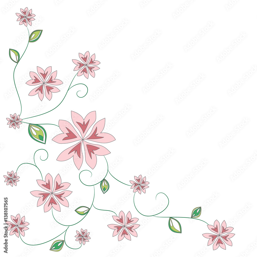 Fototapeta premium Spring greeting card template.