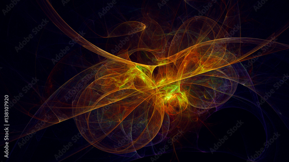 3D rendering abstract fractal light background