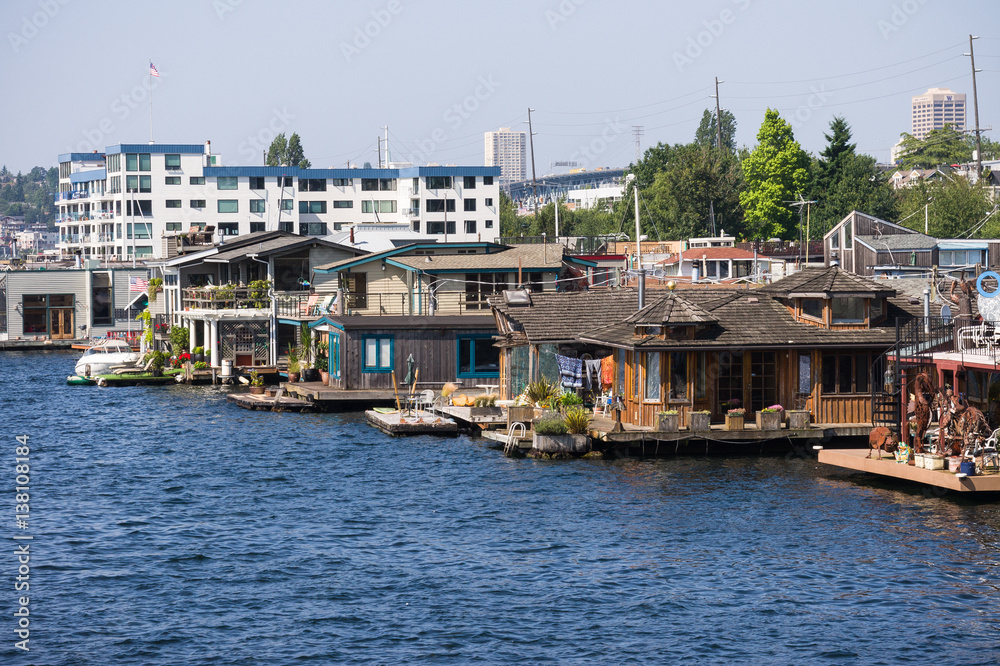 Houseboats in Seattle, WA, USA
