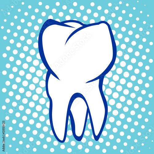 Tooth Poster  Stomatology Icon with dot effect. Vector illustration.
