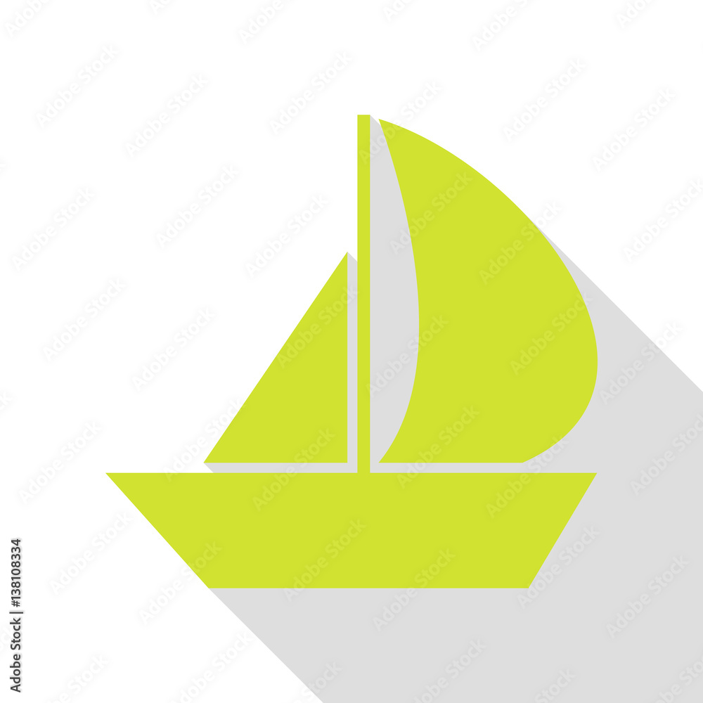 Sail Boat sign. Pear icon with flat style shadow path. Sail Boat sign. Pear icon with flat style shadow path.