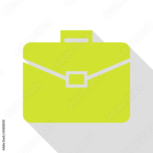 Briefcase sign illustration. Pear icon with flat style shadow path.