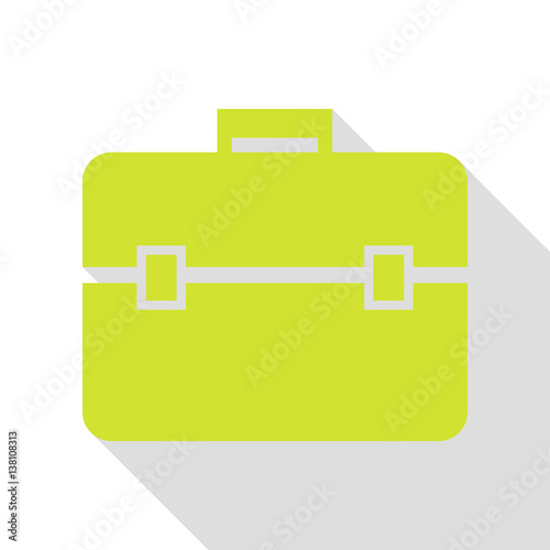 Briefcase sign illustration. Pear icon with flat style shadow path.