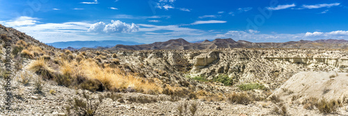 Panorama desert of Tabernas. View of the Tabernas desert in Andalusia in southern Spain
