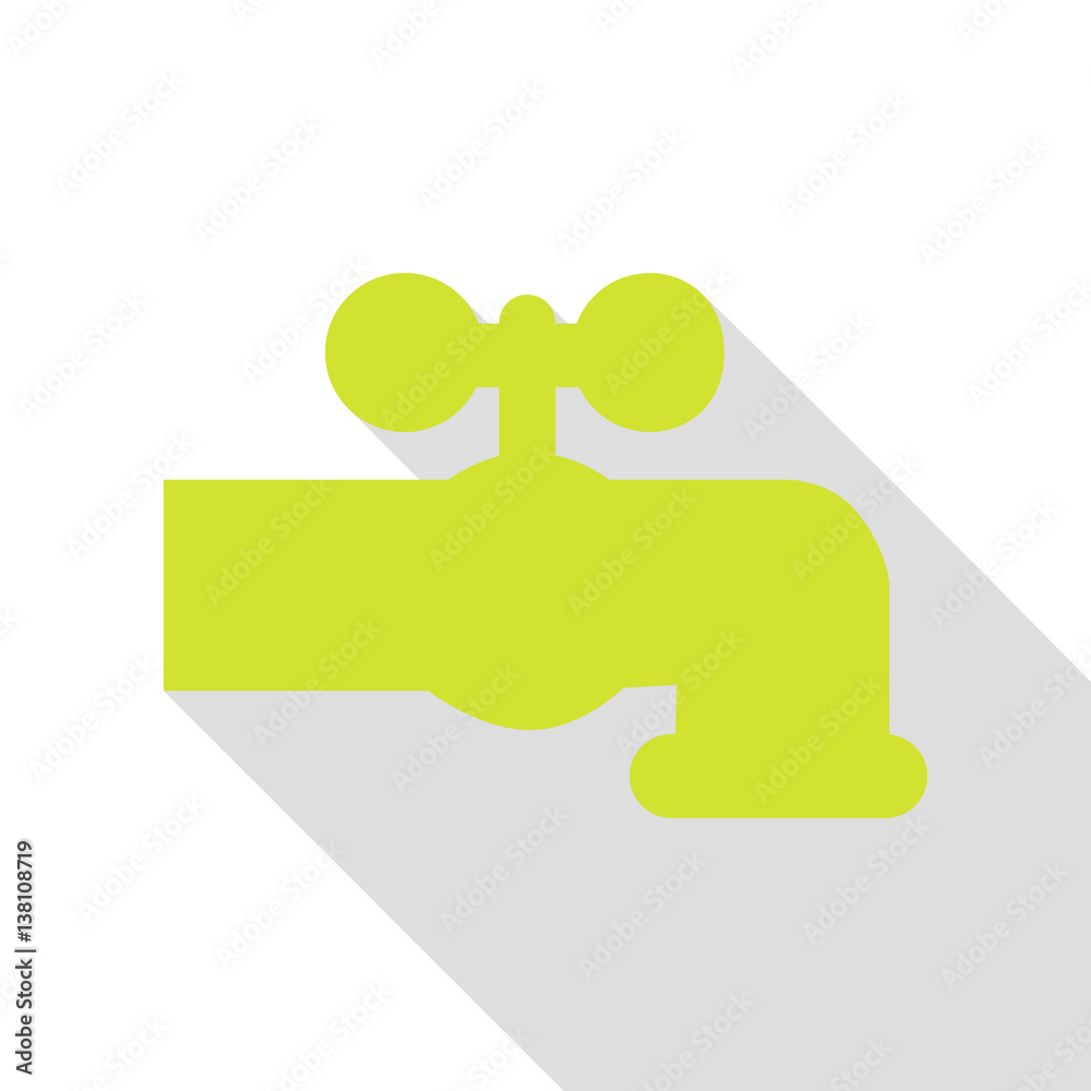 Water faucet sign illustration. Pear icon with flat style shadow path. Water faucet sign illustration. Pear icon with flat style shadow path.