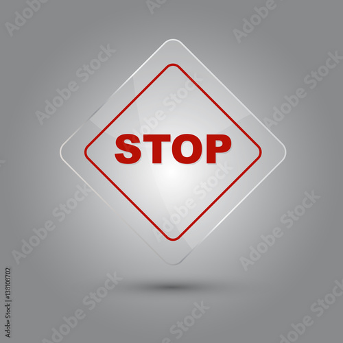 Stop sign glossy vector ill...