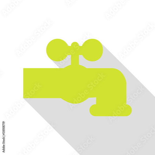 Water faucet sign illustration. Pear icon with flat style shadow path.