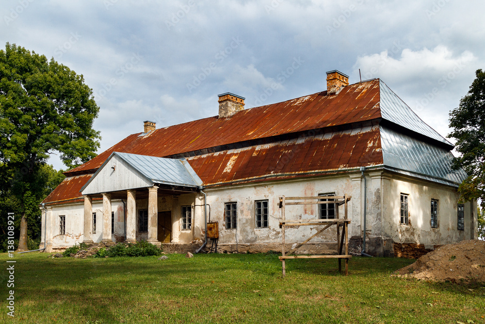 Abandoned manor house in the village