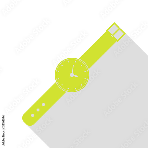 Watch sign illustration. Pear icon with flat style shadow path.