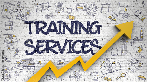 Training Services Drawn on White Wall.  photo