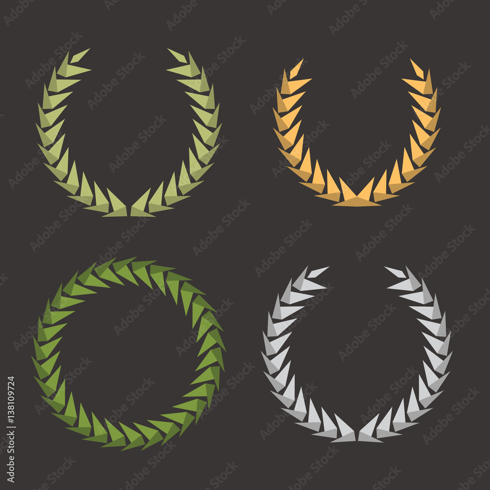 Laurel Leaf Wreath Polygon Set