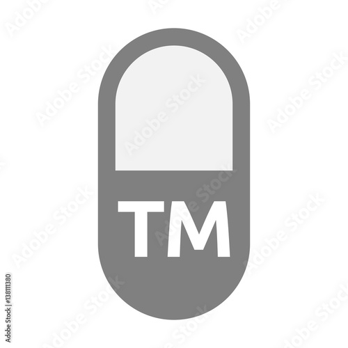 Isolated pill with    the text TM