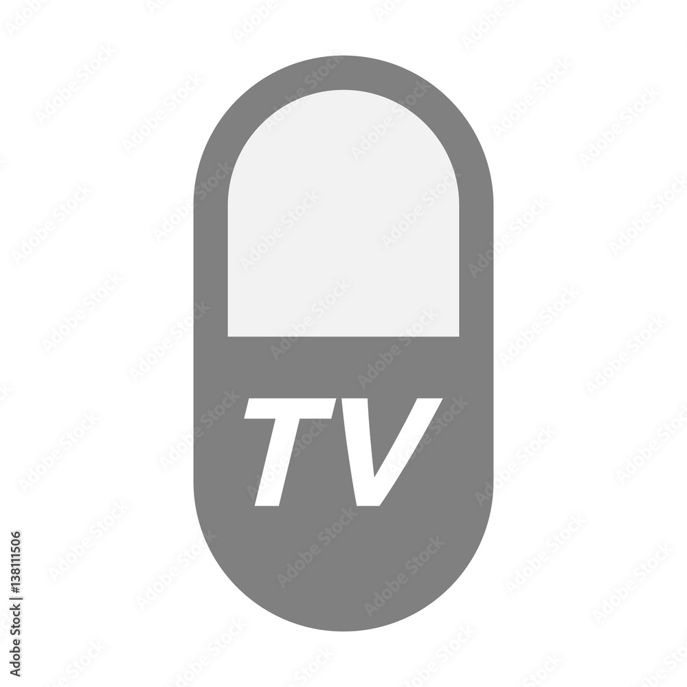 Isolated pill with the text TV Isolated pill with the text TV