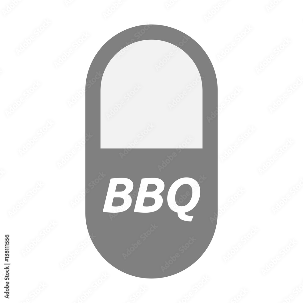 Isolated pill with the text BBQ Isolated pill with the text BBQ