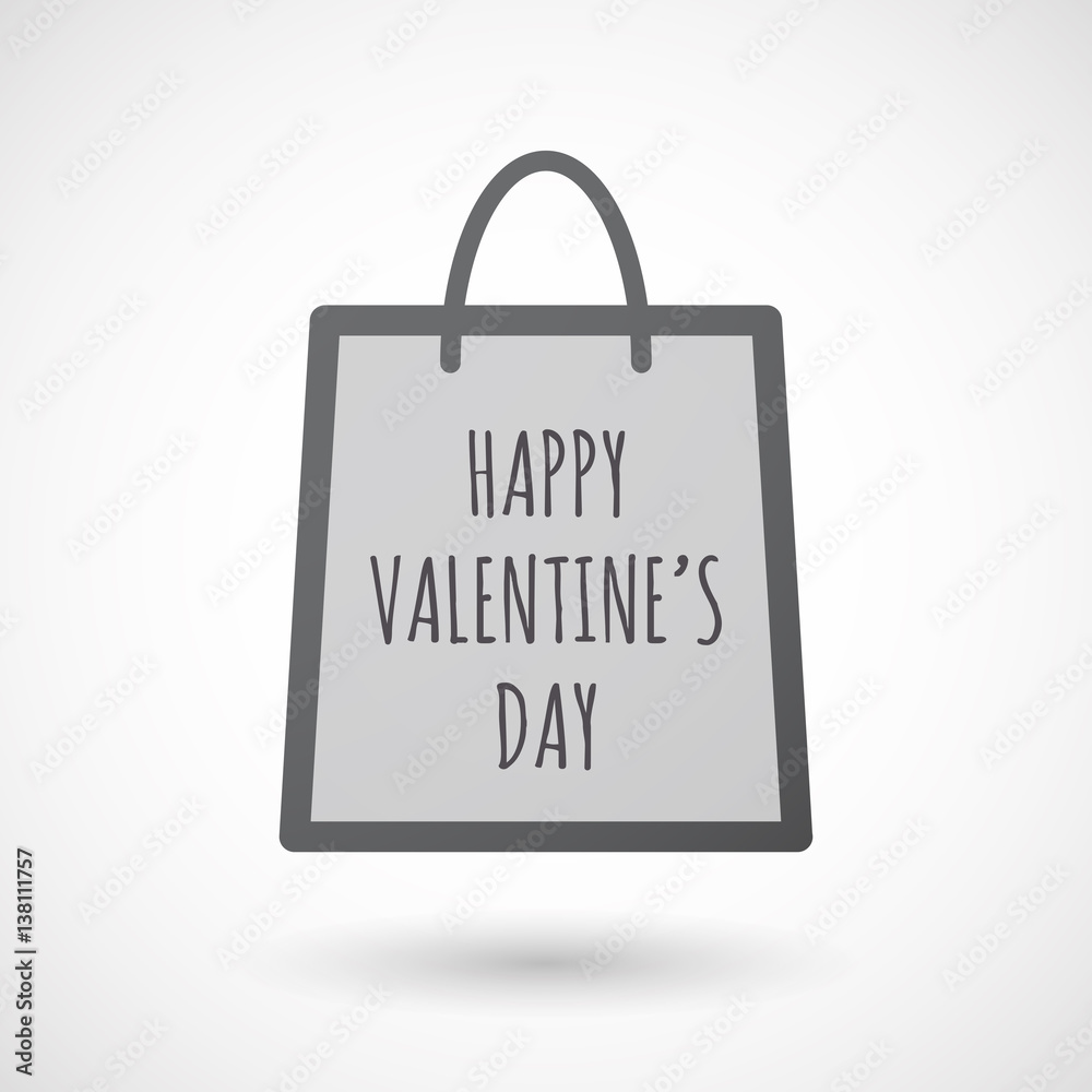 Isolated shopping bag with    the text HAPPY VALENTINES DAY