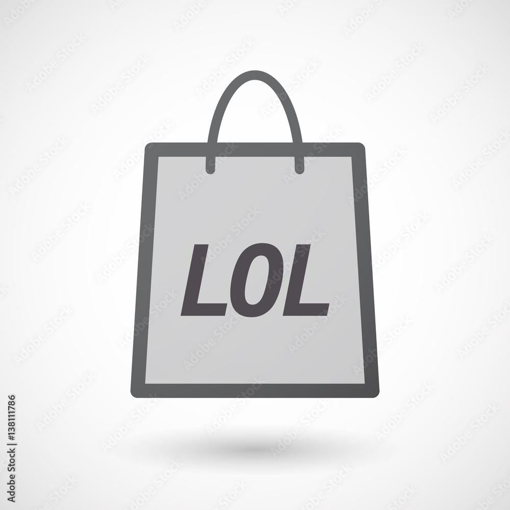 Isolated shopping bag with the text LOL Isolated shopping bag with the text LOL