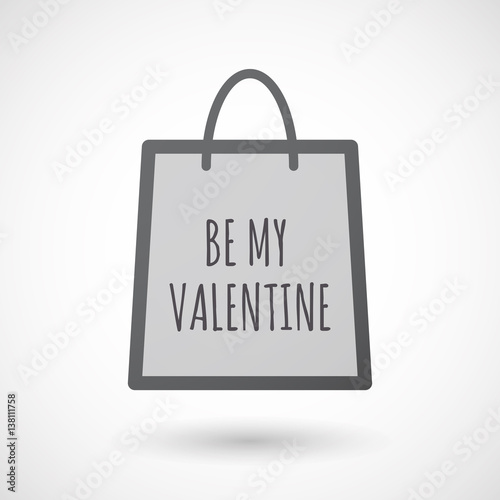 Isolated shopping bag with the text BE MY VALENTINE