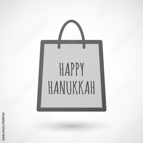 Isolated shopping bag with the text HAPPY HANUKKAH