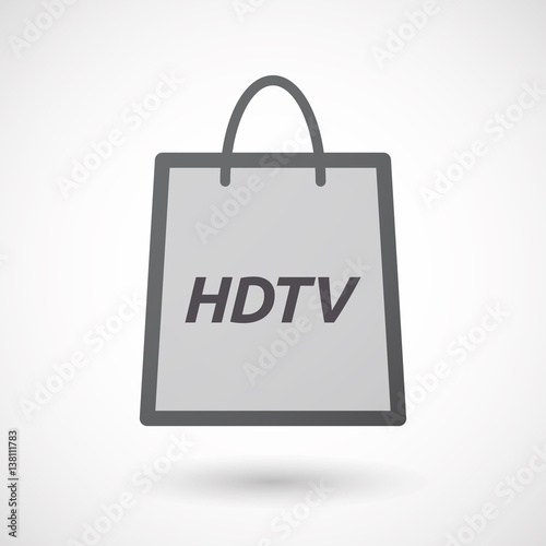 Isolated shopping bag with    the text HDTV