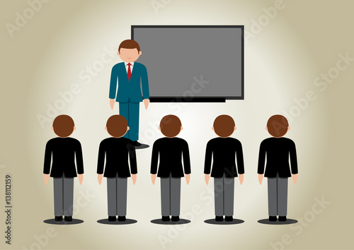 Simple cartoon vector company briefing