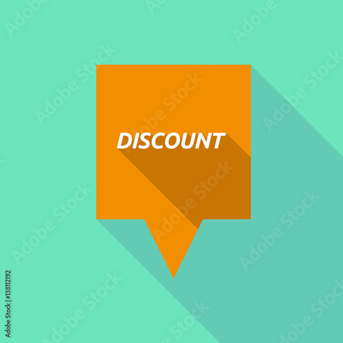 Long shadow tooltip with    the text DISCOUNT