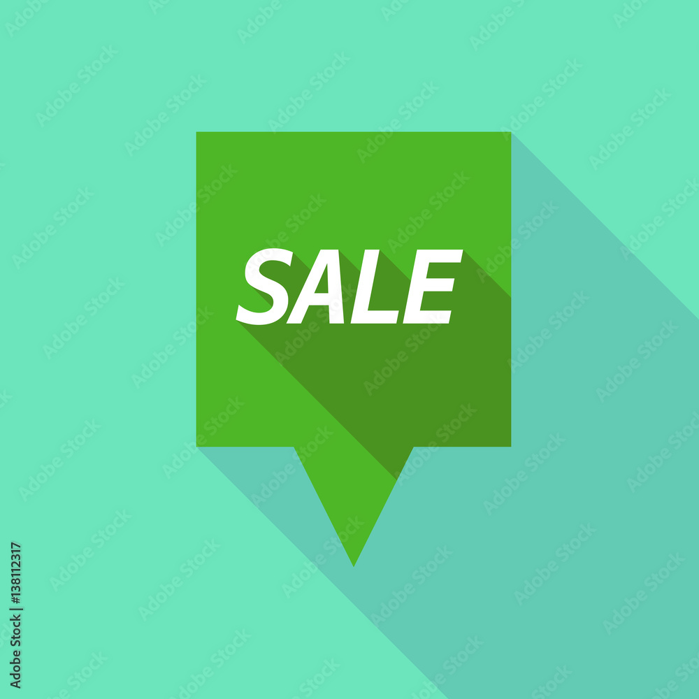 Long shadow tooltip with    the text SALE