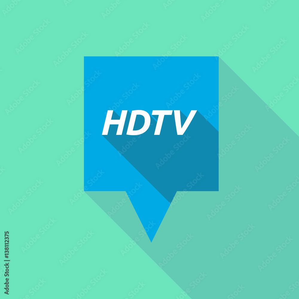 Long shadow tooltip with the text HDTV Long shadow tooltip with the text HDTV