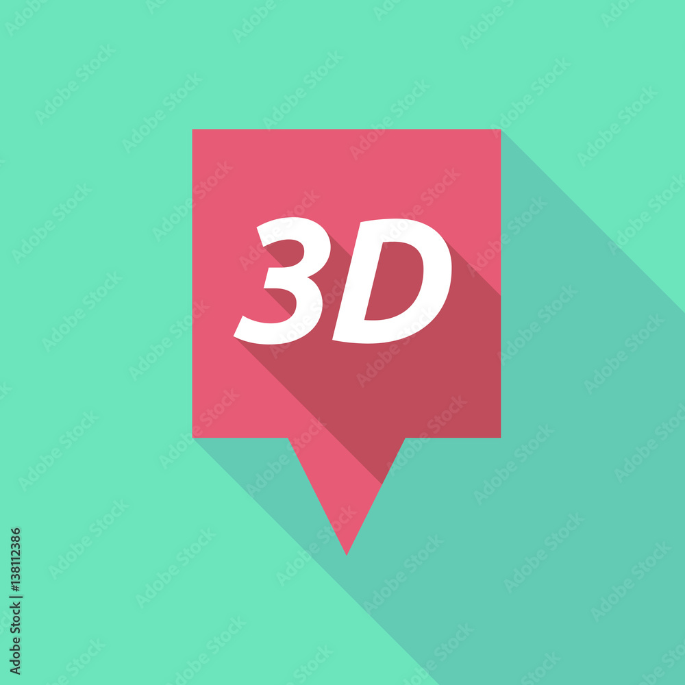 Long shadow tooltip with the text 3D Long shadow tooltip with the text 3D