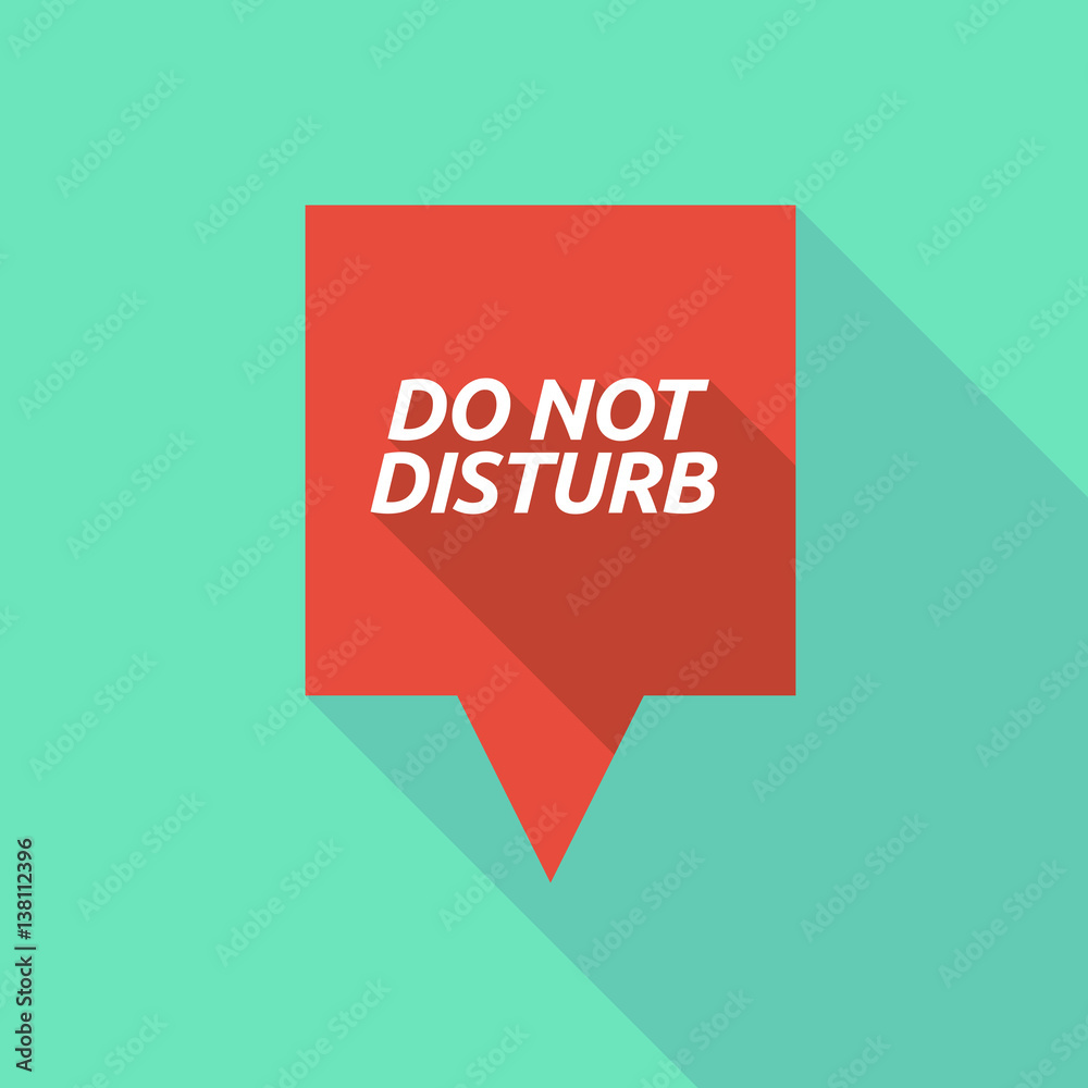 Long shadow tooltip with the text DO NOT DISTURB Long shadow tooltip with the text DO NOT DISTURB
