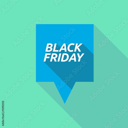 Long shadow tooltip with    the text BLACK FRIDAY