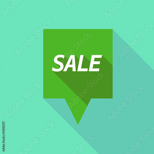 Long shadow tooltip with    the text SALE