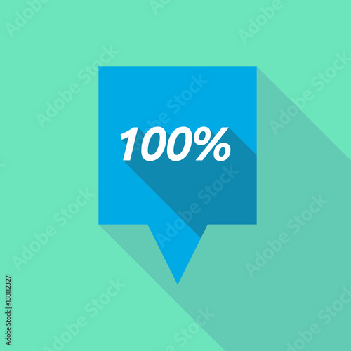 Long shadow tooltip with    the text 100%
