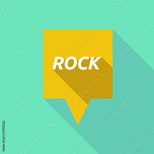 Long shadow tooltip with    the text ROCK
