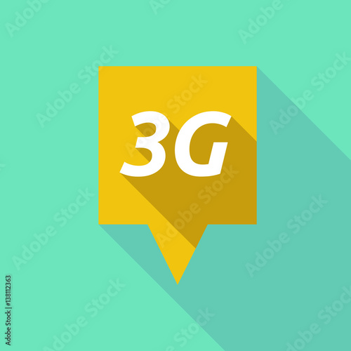 Long shadow tooltip with    the text 3G