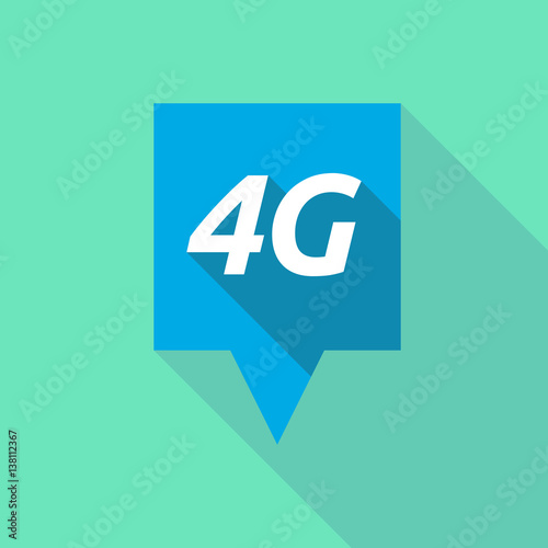 Long shadow tooltip with    the text 4G