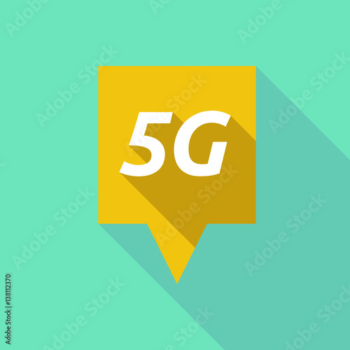 Long shadow tooltip with    the text 5G