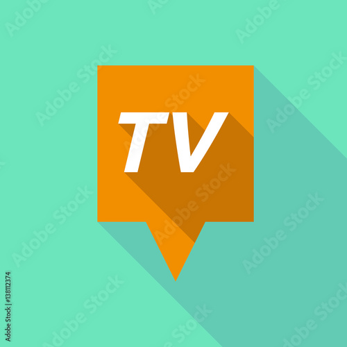 Long shadow tooltip with    the text TV