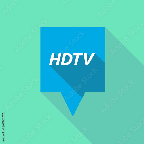 Long shadow tooltip with    the text HDTV