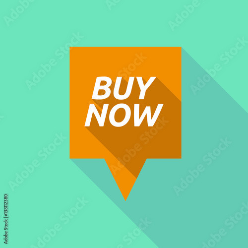 Long shadow tooltip with    the text BUY NOW