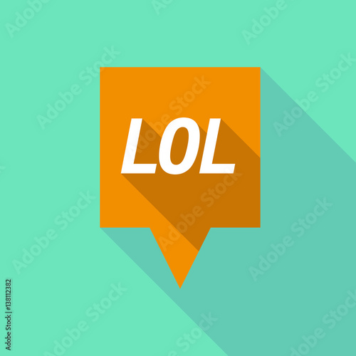 Long shadow tooltip with    the text LOL