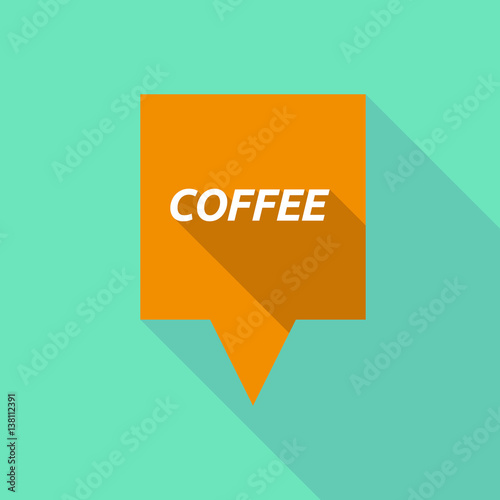 Long shadow tooltip with    the text COFFEE