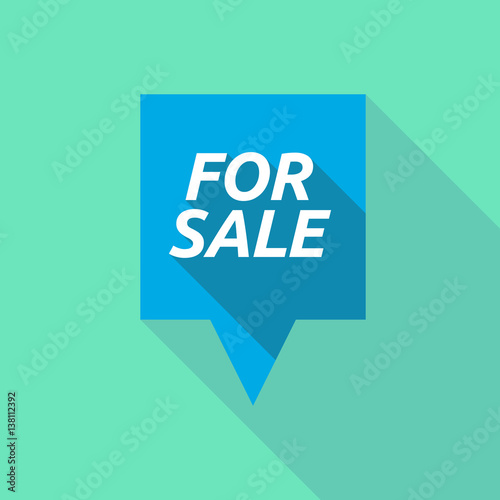 Long shadow tooltip with    the text FOR SALE