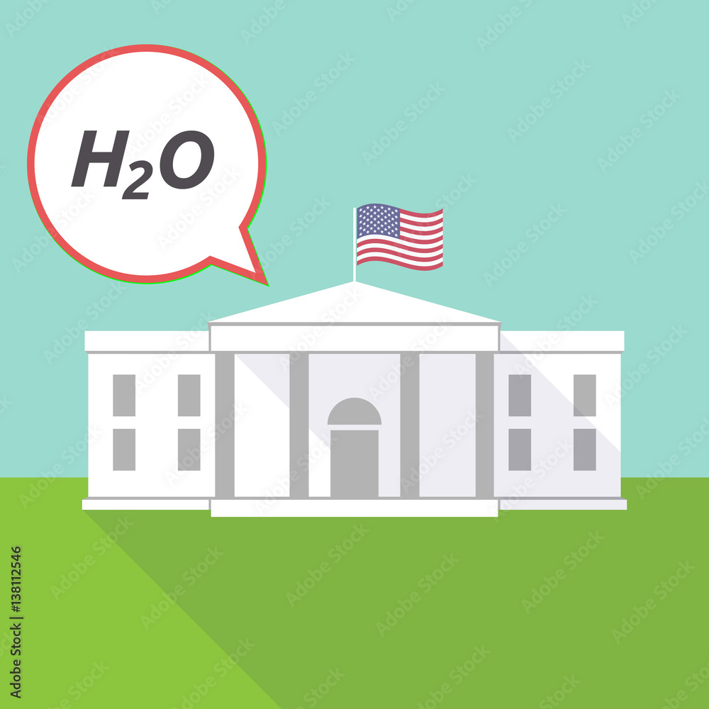 The White House with    the text H2O