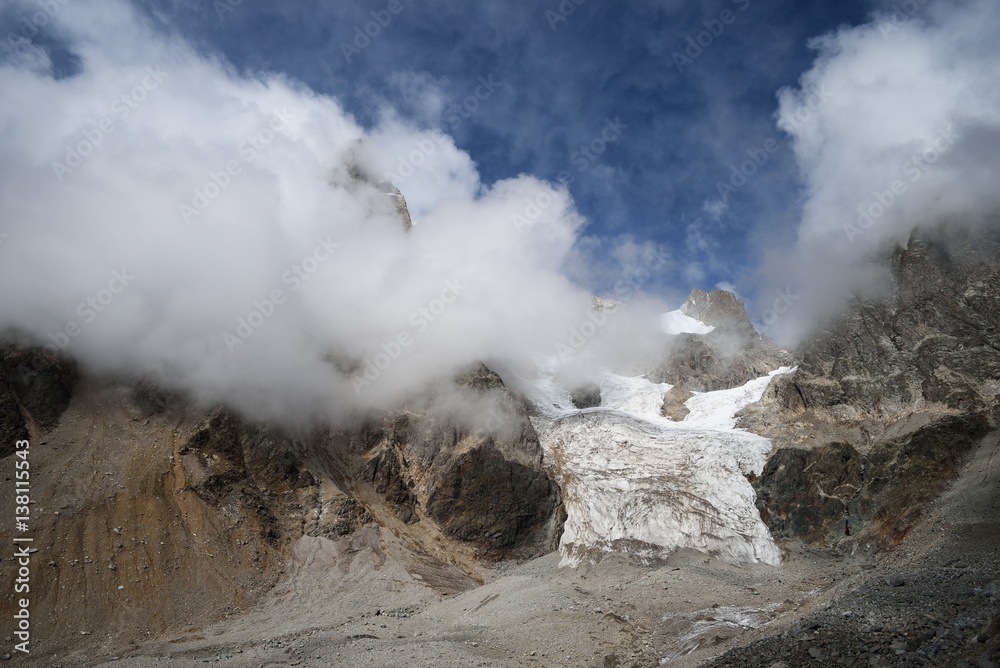 Glacier below the summit of Mount Caucasus
