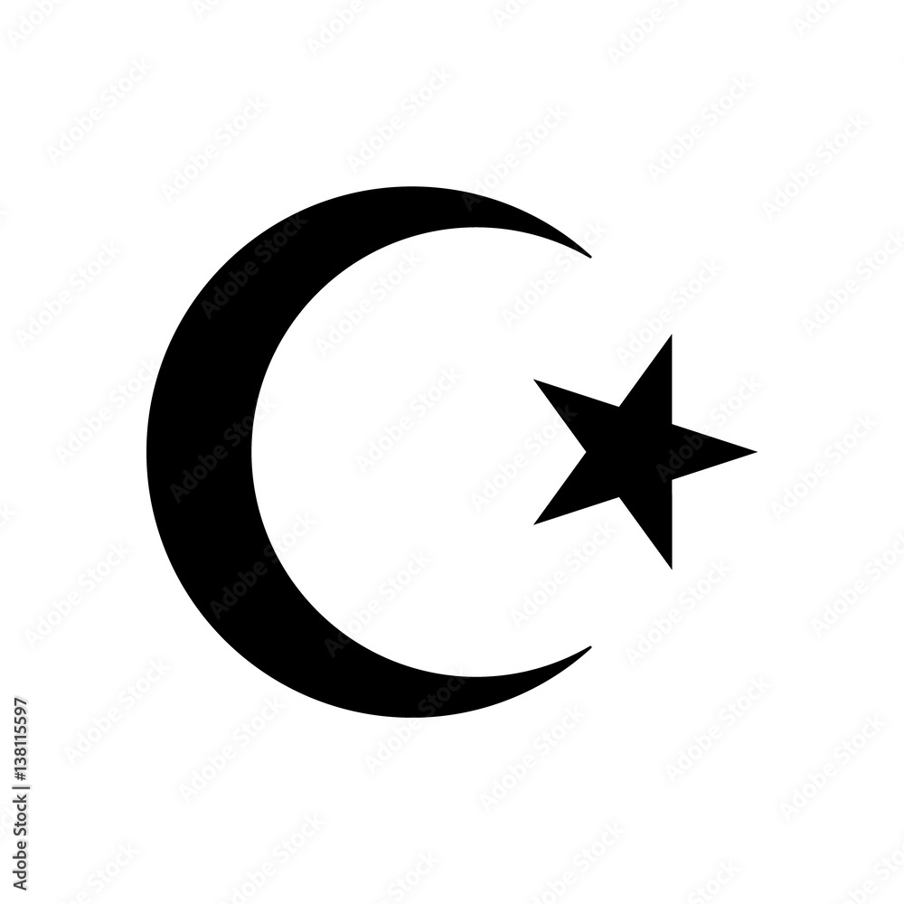 Crescent and Star Vector