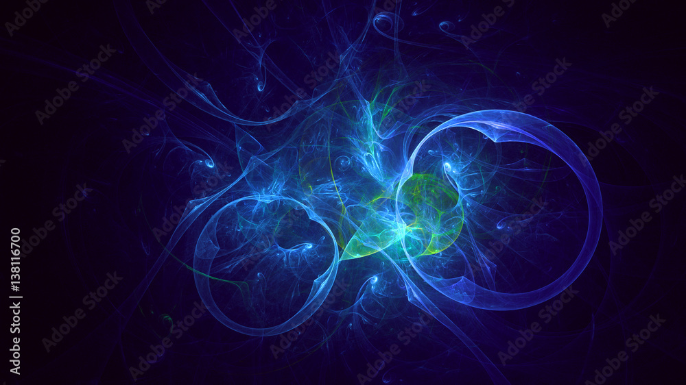 3D rendering abstract fractal light background