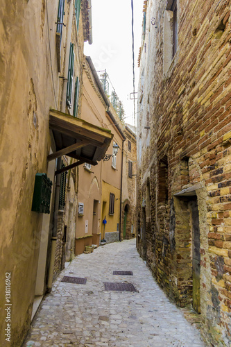 Panoramic view from an alley in Grottammare, Marche, Italy © lupigisella