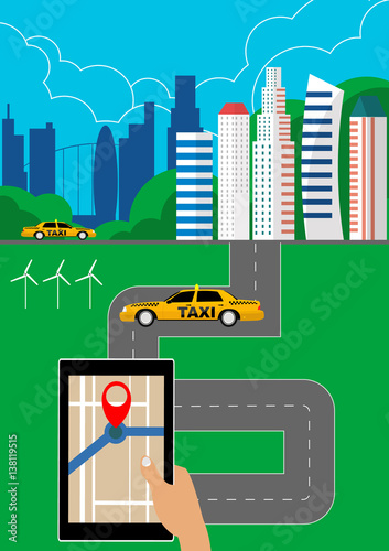Taxi service concept illustration